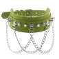 Spikes Collar With Silver Chain