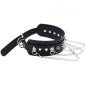 Spikes Collar With Silver Chain