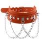 Spikes Collar With Silver Chain