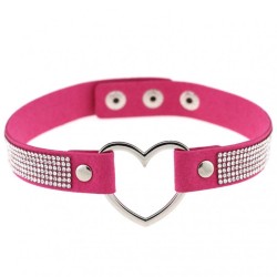 Metal Heart Collar With Diamond