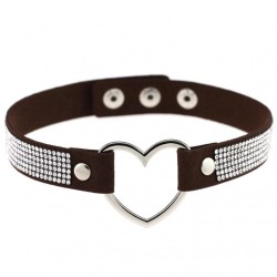 Metal Heart Collar With Diamond