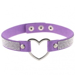 Metal Heart Collar With Diamond