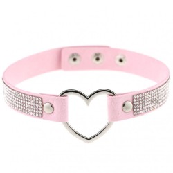 Metal Heart Collar With Diamond