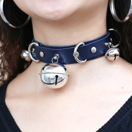 D Ring Punk Collar With Bell