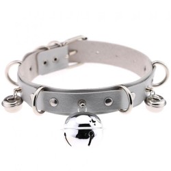 D Ring Punk Collar With Bell