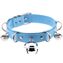 D Ring Punk Collar With Bell