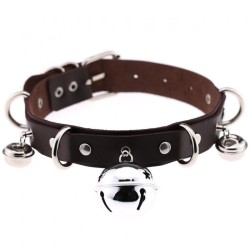 D Ring Punk Collar With Bell