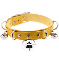 D Ring Punk Collar With Bell