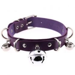 D Ring Punk Collar With Bell