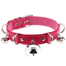 D Ring Punk Collar With Bell