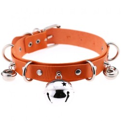 D Ring Punk Collar With Bell