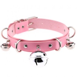 D Ring Punk Collar With Bell