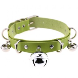 D Ring Punk Collar With Bell