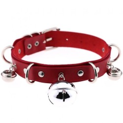 D Ring Punk Collar With Bell