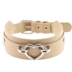 Silver Heart Punk Collar