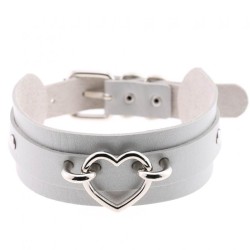 Silver Heart Punk Collar