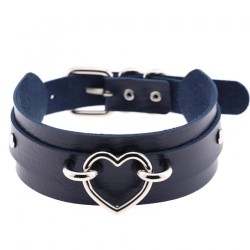 Silver Heart Punk Collar