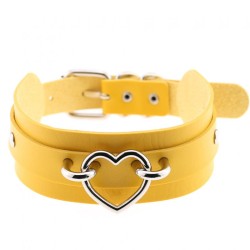 Silver Heart Punk Collar