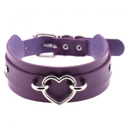 Silver Heart Punk Collar