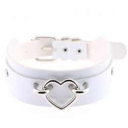 Silver Heart Punk Collar