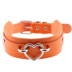 Silver Heart Punk Collar