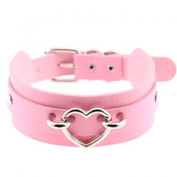 Silver Heart Punk Collar