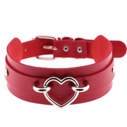 Silver Heart Punk Collar