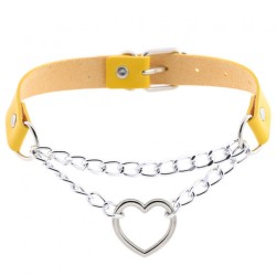 Metal Heart Collar With Chain