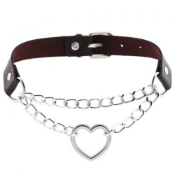 Metal Heart Collar With Chain