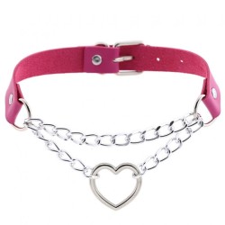 Metal Heart Collar With Chain