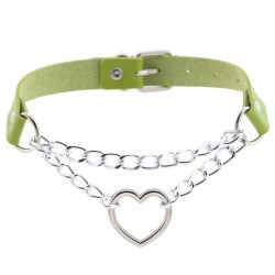 Metal Heart Collar With Chain