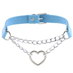 Metal Heart Collar With Chain