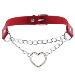 Metal Heart Collar With Chain