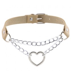 Metal Heart Collar With Chain