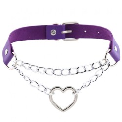 Metal Heart Collar With Chain