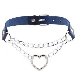 Metal Heart Collar With Chain