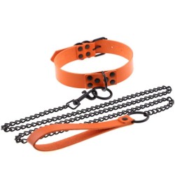 Colorful O Ring Punk Collars With Lead