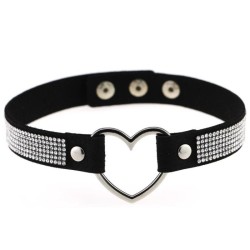 Rhinestone Collar With Heart