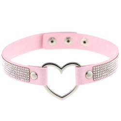 Rhinestone Collar With Heart