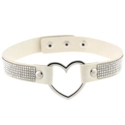 Rhinestone Collar With Heart