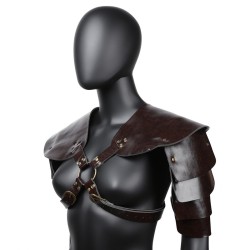 Unisex Brown PU Leather Vintage Armor