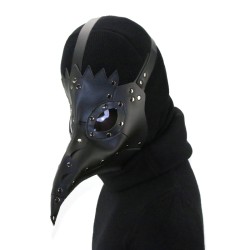 Black Plague Doctor Mask Gothic Long Nose Bird Beak