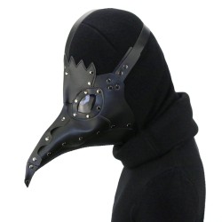 Black Plague Doctor Mask Gothic Long Nose Bird Beak