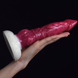 White Base Hellfire Silica Gel Dildo - 11