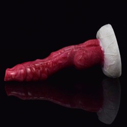 White Base Hellfire Silica Gel Dildo - 07