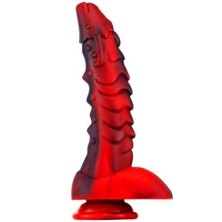 Magic Dragon Silica Gel Colorful Dildo - Fire