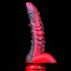 Magic Dragon Silica Gel Colorful Dildo - Fire