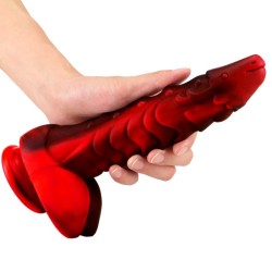 Magic Dragon Silica Gel Colorful Dildo - Fire