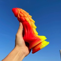 Unicorn Lifelike Silicone Dildo - Fire