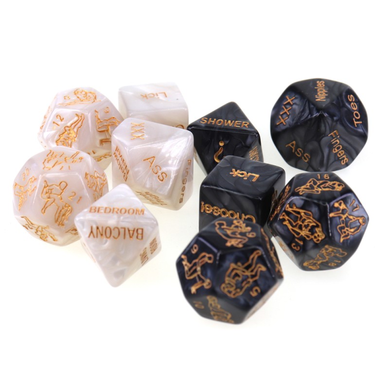 5 PCS Fun Acrylic Dice Love Dice